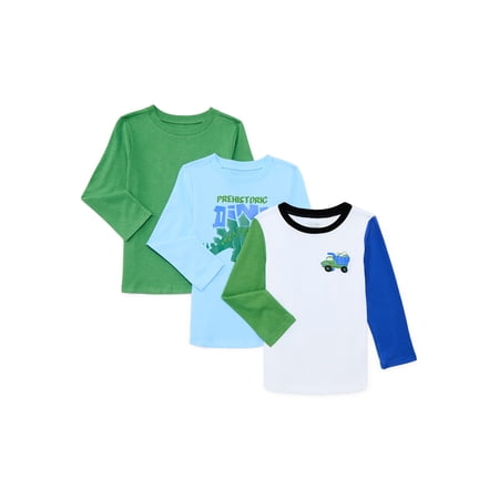 Garanimals Toddler Boys Assorted Long Sleeve Tees, 3-Pack, Sizes 18M-5T