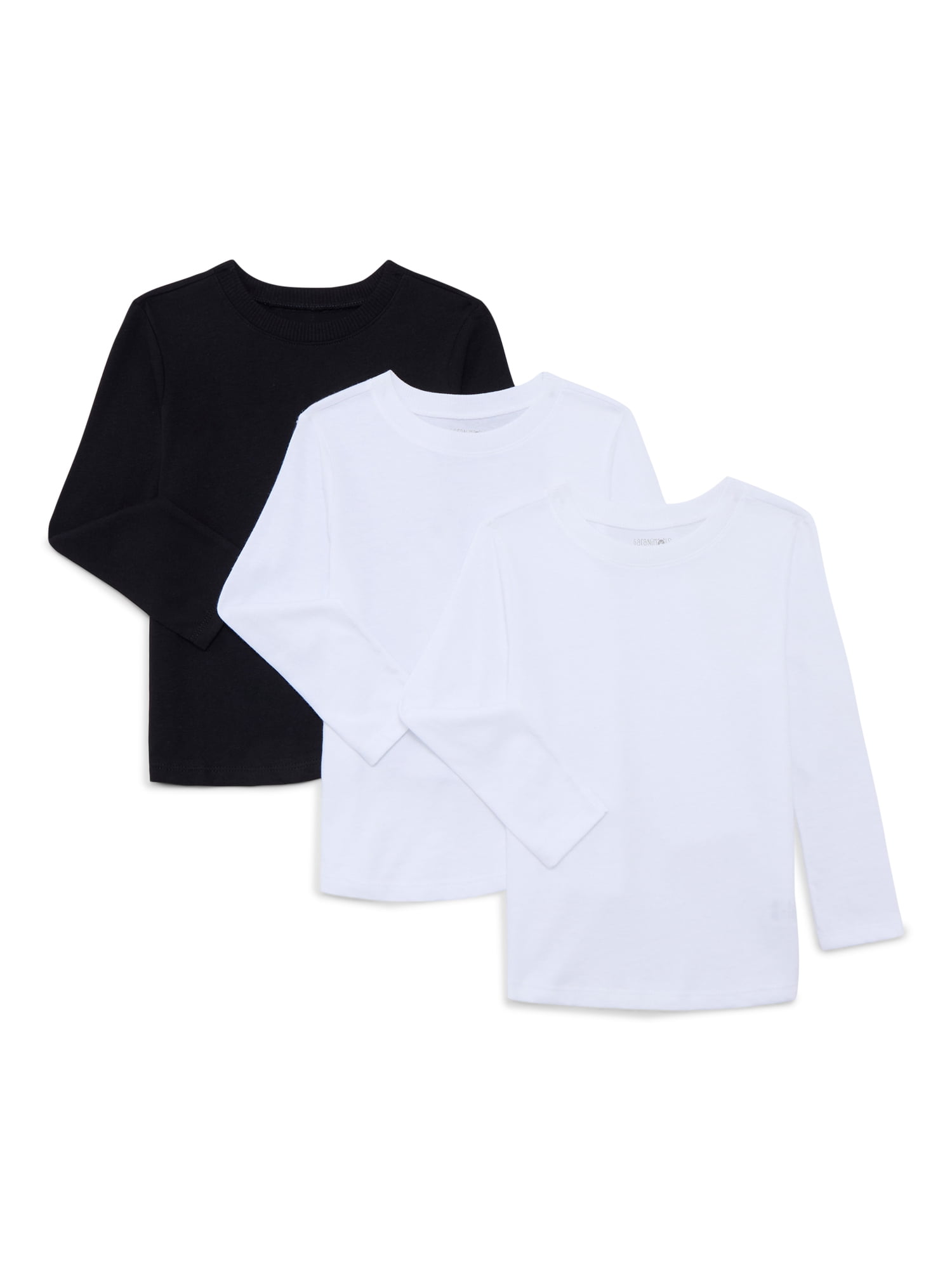 Garanimals Toddler Boys Solid Essentials Long Sleeve Tees, 3-Pack, Sizes 18M-5T