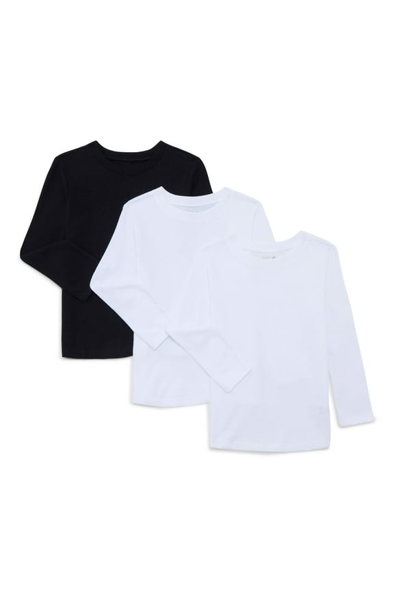 Toddler Boys Solid Essentials Long Sleeve Tees, 3-Pack, Sizes 18M-5T