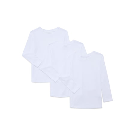 Garanimals Toddler Boys Solid Essentials Long Sleeve Tees, 3-Pack, Sizes 18M-5T