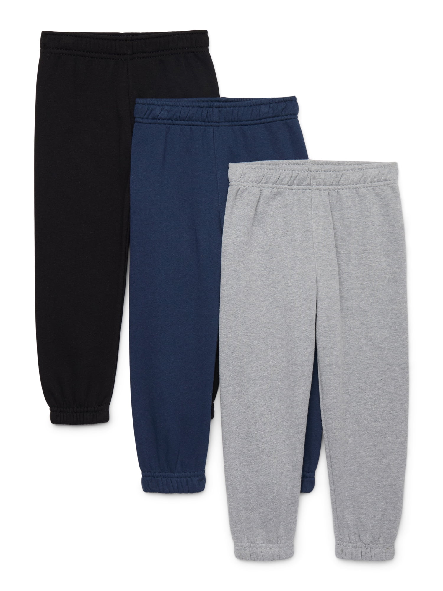 Garanimals Toddler Boy 3-Pack Solid Fleece Joggers, Solid Essentials, Sizes 18M-5T