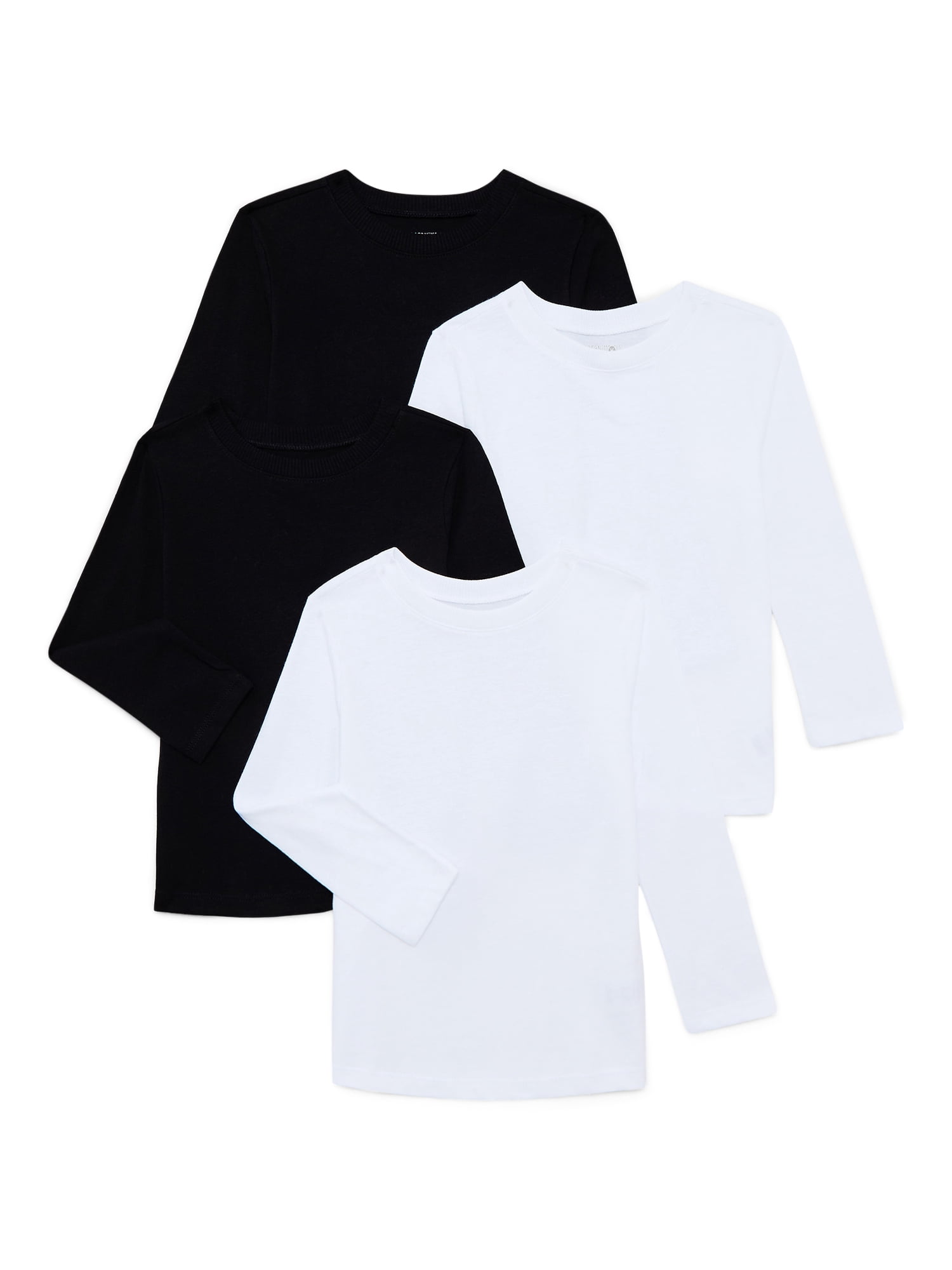 Garanimals Toddler Boys Solid Essentials Long Sleeve Tees, 4-Pack, Sizes 18M-5T
