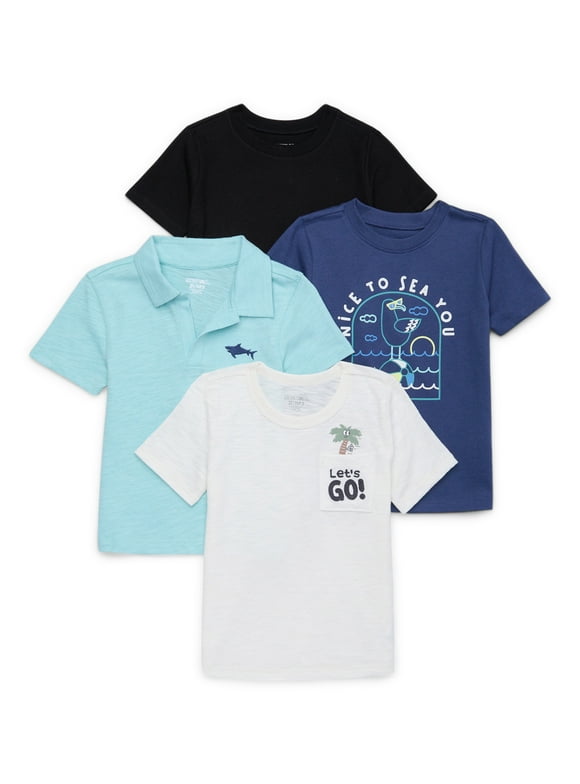 Garanimals Toddler Boy Assorted Tops Multipack, 4-Pack, Sizes 18M-5T