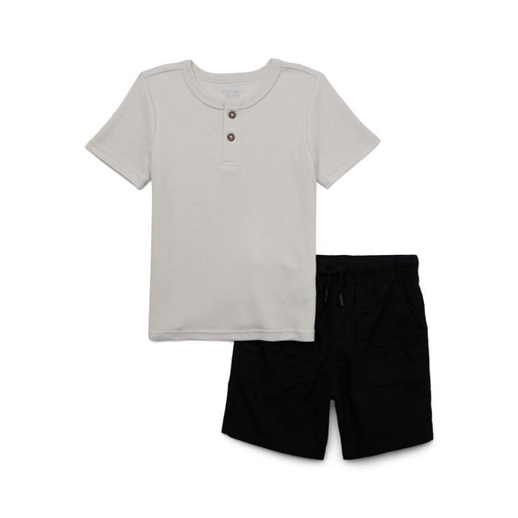 Garanimals Toddler Boy Fashion Top & Woven Shorts Outfit Set, 2-Piece, Sizes 18M-5T