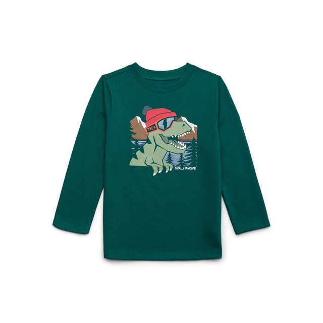 Garanimals Toddler Boy Holiday Graphic Tee with Long Sleeves, Sizes 18M-5T