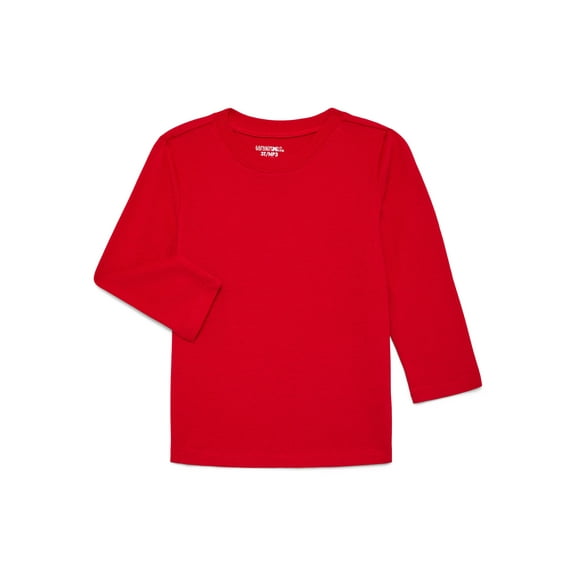 Garanimals Toddler Boy Long Sleeve Brushed Jersey Solid T-Shirt, Sizes 18M-5T