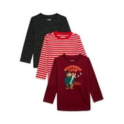 Garanimals Toddler Boy Holiday Long Sleeve Tees, 3-Pack, Sizes 18M-5T