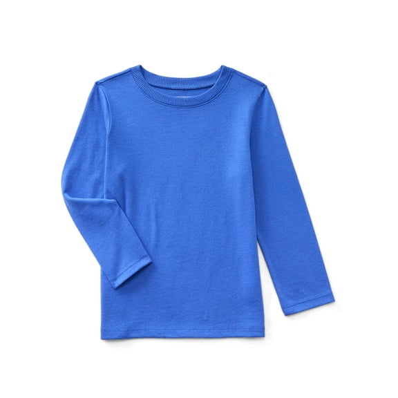 Garanimals Toddler Boy Long Sleeve Brushed Jersey Solid T-Shirt, Sizes 18M-5T
