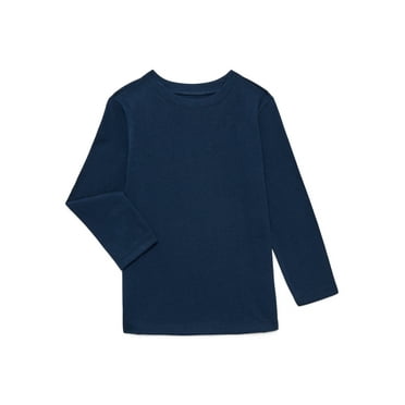Garanimals Toddler Boy Long Sleeve Brushed Jersey Solid T-Shirt, Sizes 18M-5T