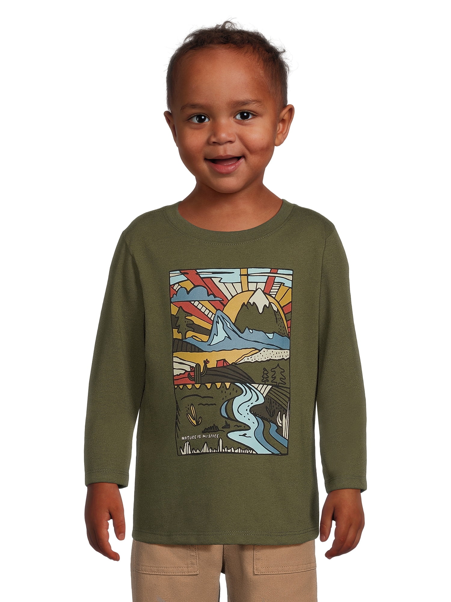 Garanimals Toddler Boy Long Sleeve Graphic T-Shirt, Sizes 12M-5T ...