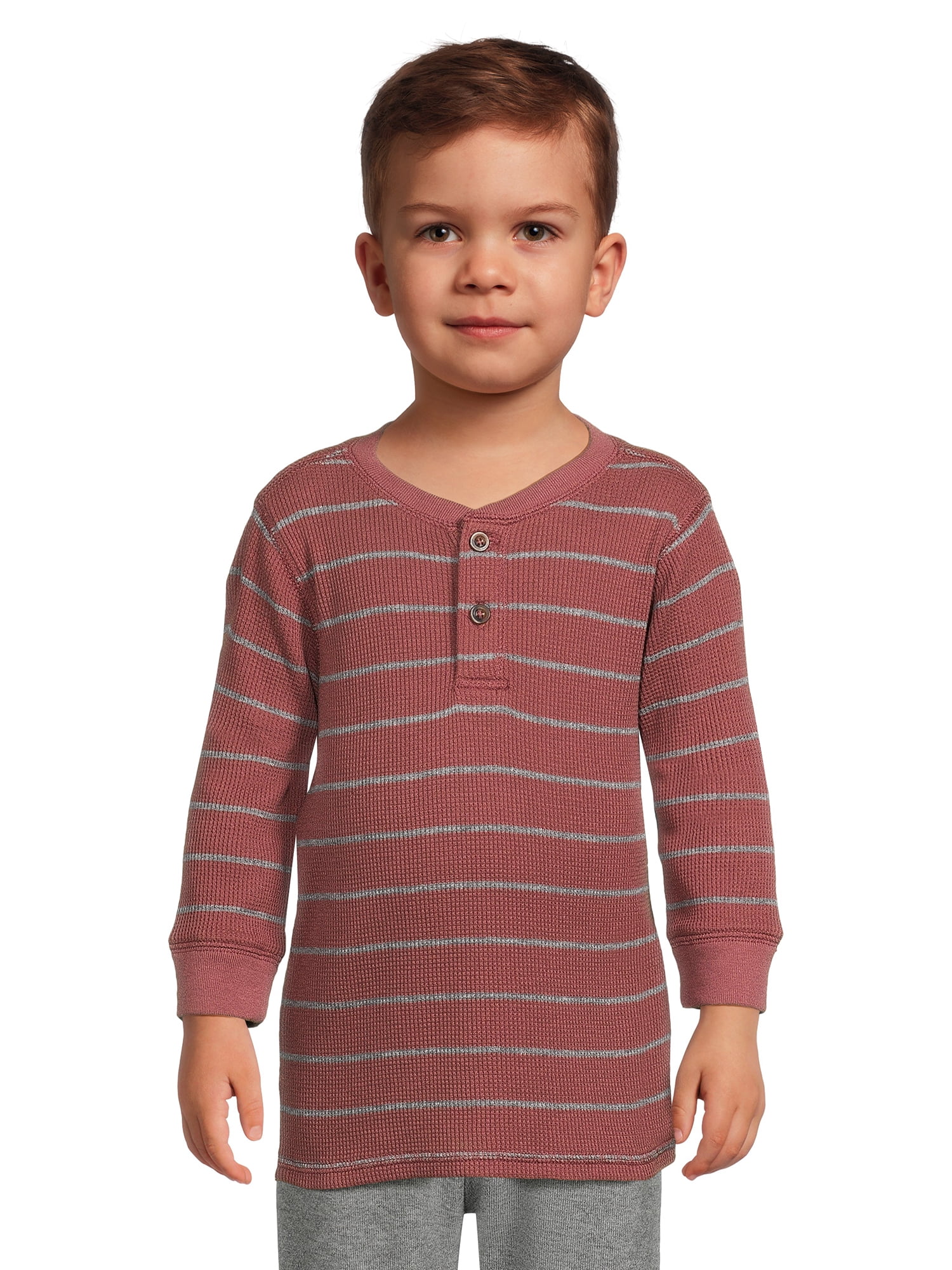 Garanimals Toddler Boy Long Sleeve Striped Henley TShirt, Sizes 12M5T
