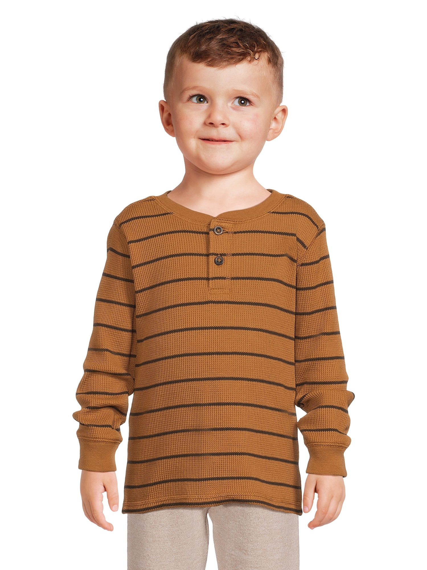 Garanimals Toddler Boy Long Sleeve Striped Henley T-Shirt, Sizes 12M-5T ...
