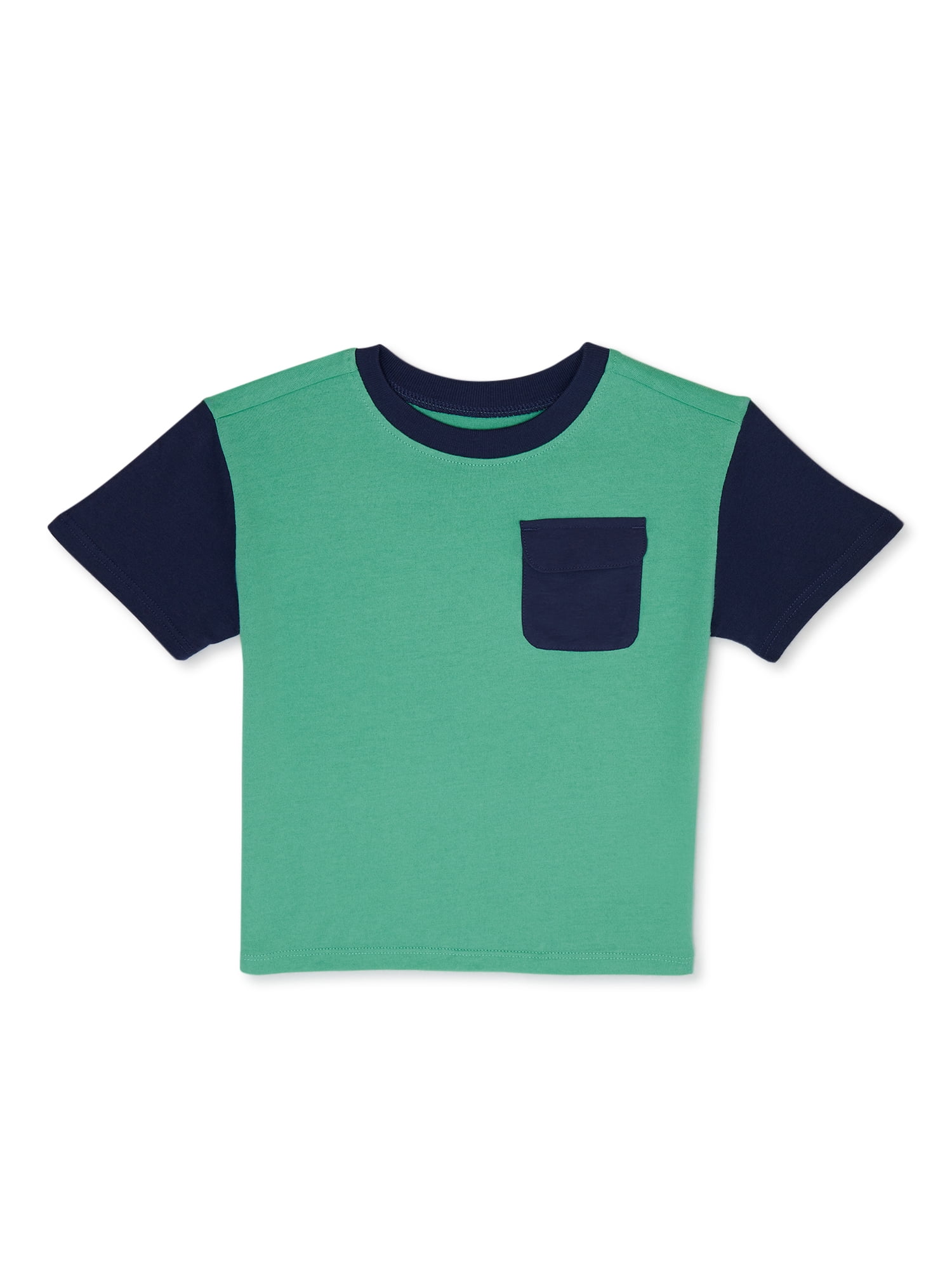 Garanimals Toddler Boy Short Sleeve Colorblock Pocket T-Shirt, Sizes 12M-5T
