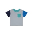 thumbnail image 1 of Garanimals Toddler Boy Short Sleeve Colorblock Pocket T-Shirt, Sizes 12M-5T, 1 of 5
