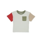 Garanimals Toddler Boy Short Sleeve Colorblock Pocket T-Shirt, Sizes 12M-5T