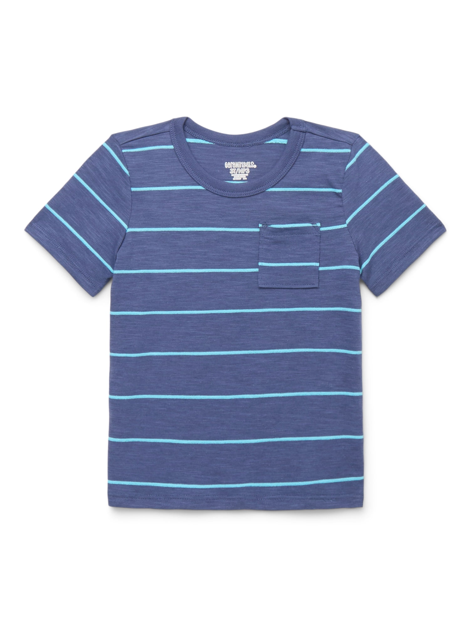 Garanimals Toddler Boy Short Sleeve Stripe Pocket T-Shirt, Sizes 18M-5T