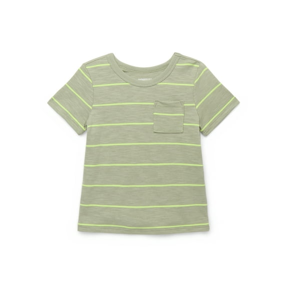 Garanimals Toddler Boy Short Sleeve Stripe Pocket T-Shirt, Sizes 18M-5T