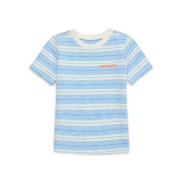 Garanimals Toddler Boy Short Sleeve Striped T-Shirt with Embroidery, Sizes 18M-5T