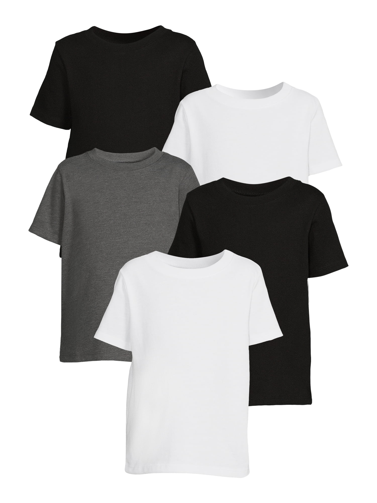 Garanimals Toddler Boy Short Sleeve T-Shirt, 5-Pack, Sizes 12M-5T
