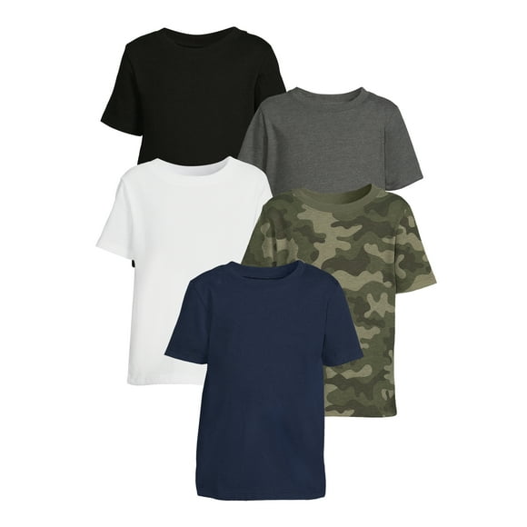 Garanimals Toddler Boy Short Sleeve T-Shirt, 5-Pack, Sizes 12M-5T