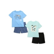 Garanimals Toddler Boy T-Shirt & French Terry Shorts Outfit Set, 4-Piece, Sizes 18M-5T