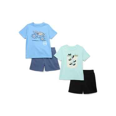 Garanimals Toddler Boy T-Shirt & French Terry Shorts Outfit Set, 4-Piece, Sizes 18M-5T