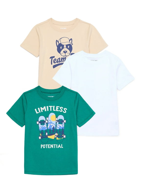 Garanimals Toddler Boy Tees with Short Sleeves, 3-Pack, Sizes 18M-5T