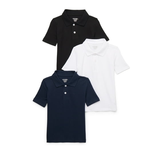 Garanimals Toddler Boys Everyday Polo Shirt with Short Sleeves, 3-Pack, Sizes 18M-5T