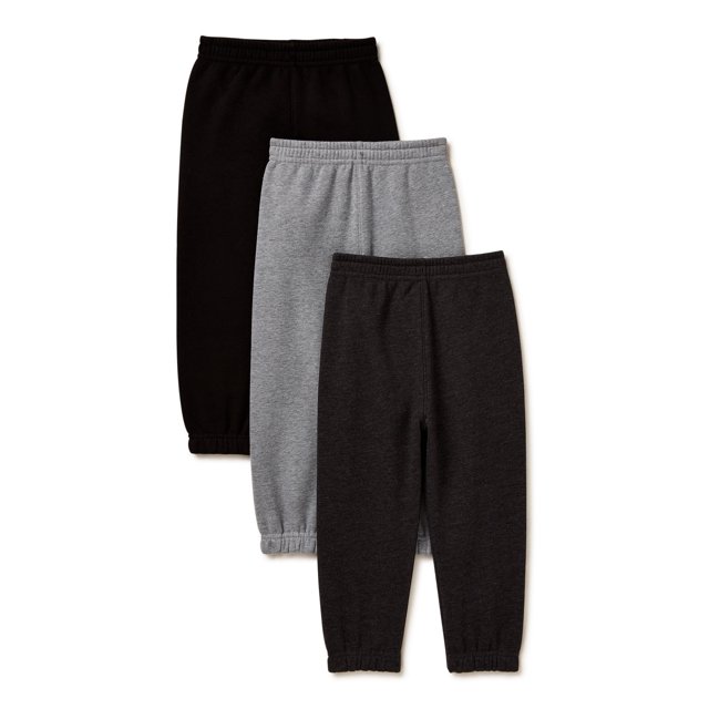 Garanimals Toddler Boys Fleece Sweatpants Multipack, 3Pack, Sizes 2T