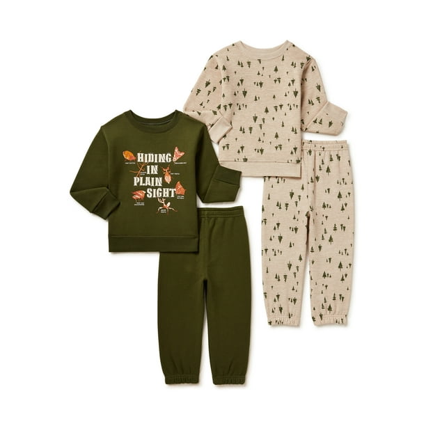 Garanimals Toddler Boys Fleece Sweatshirt and Sweatpants Outfit Set, 4