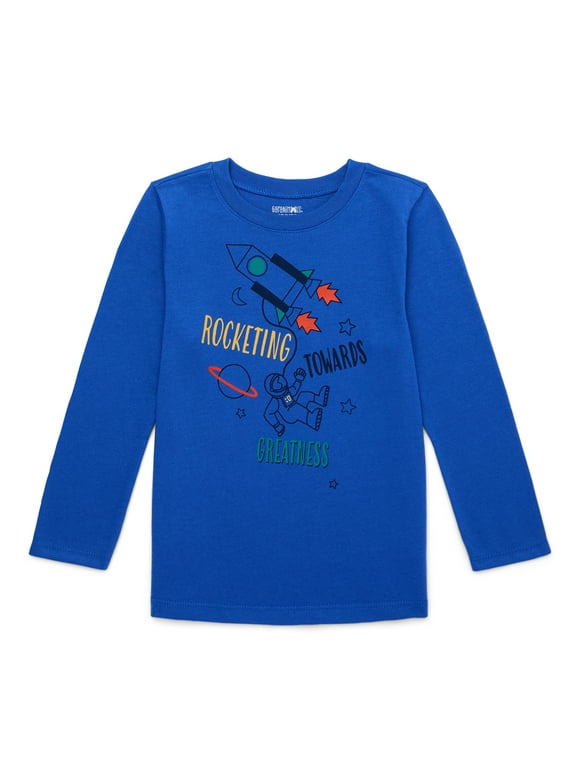 Garanimals Toddler Boys Graphic T-Shirt with Long Sleeves, Sizes 18M-5T