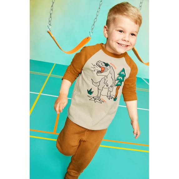 Garanimals Toddler Boys Long Sleeve Raglan Tee, Sizes 18M-5T