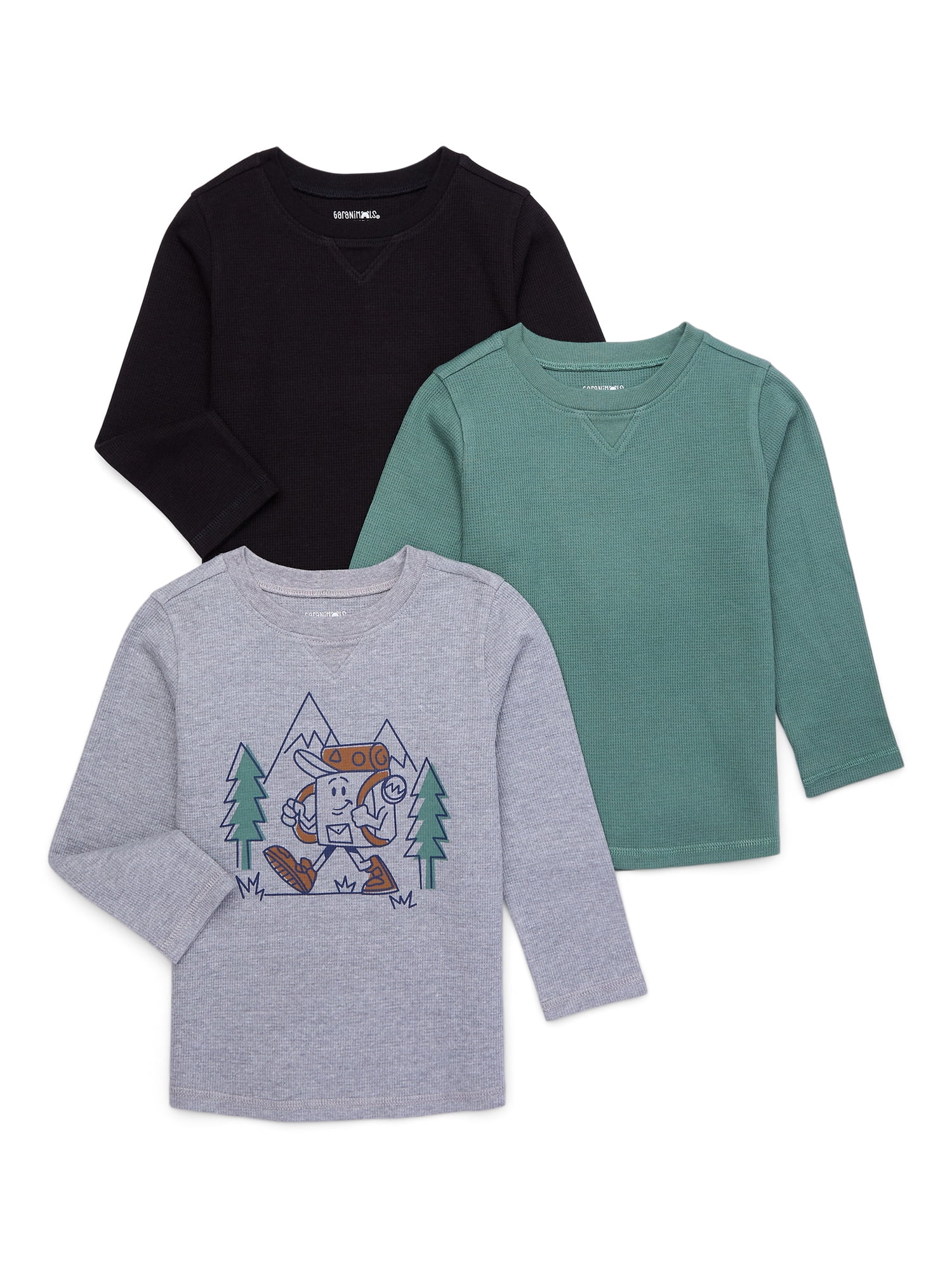 Garanimals Toddler Boys Long Sleeve Thermal Tee, 3Pack, Sizes 18M5T