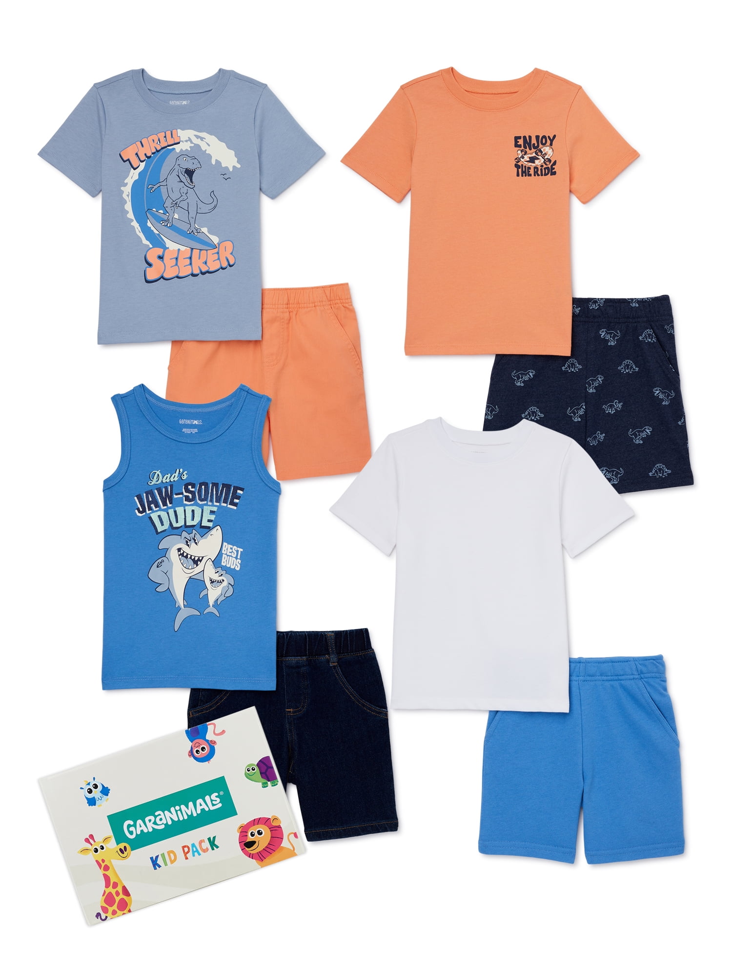 Garanimals Toddler Boys Mix and Match Kid Pack Outfit Set, 8Piece
