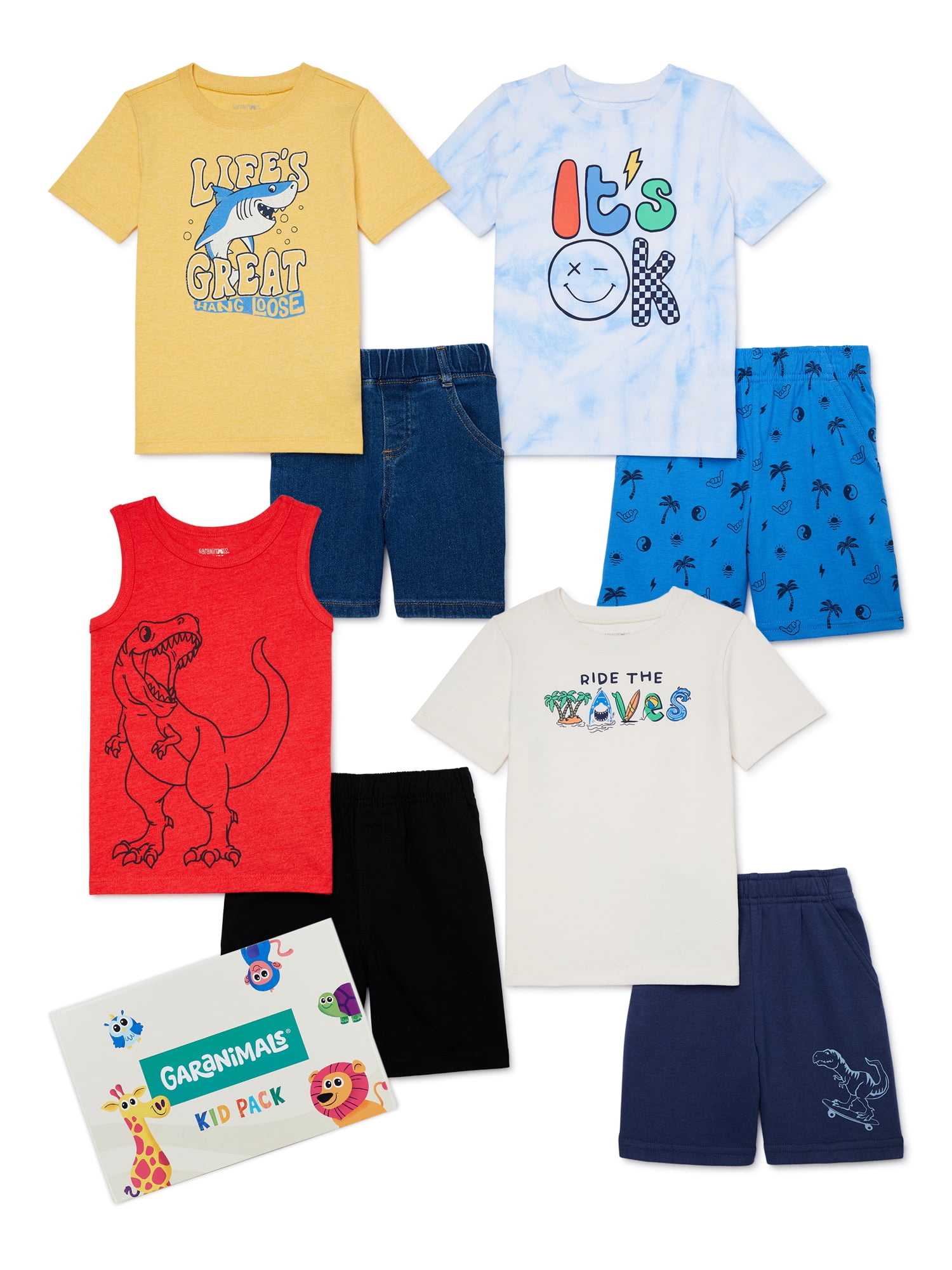 Garanimals Toddler Boys Mix and Match Kid Pack Outfit Set, 8Piece