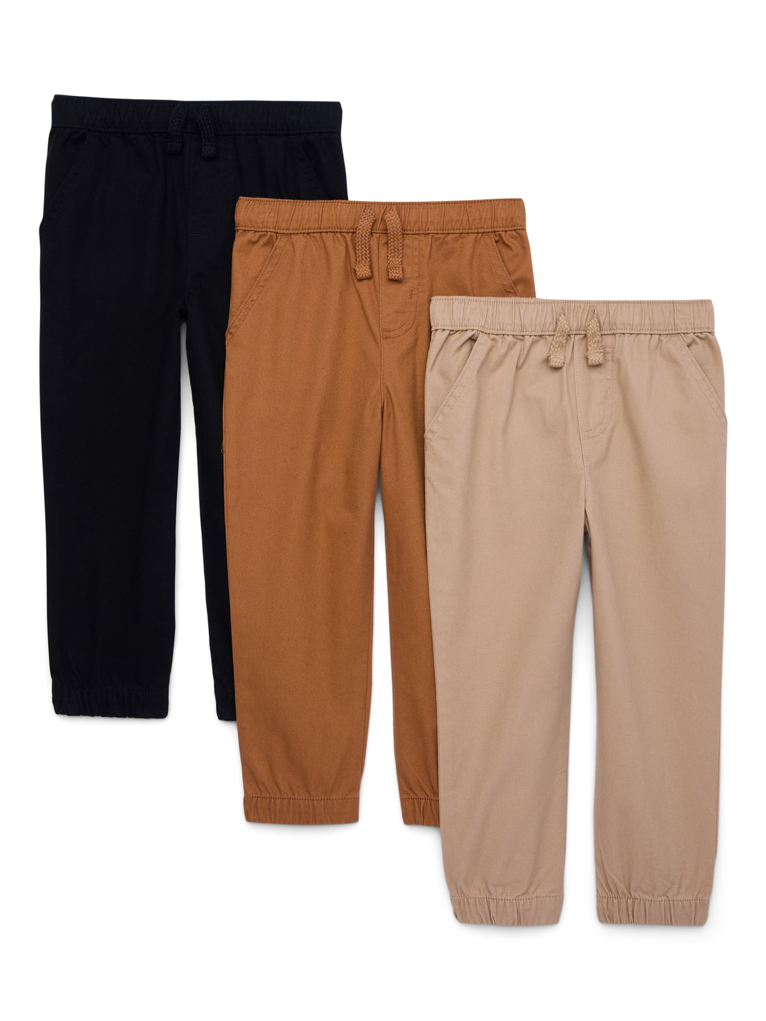 Garanimals Toddler Boys Twill Jogger Pants, 3Pack, Sizes 18M5T