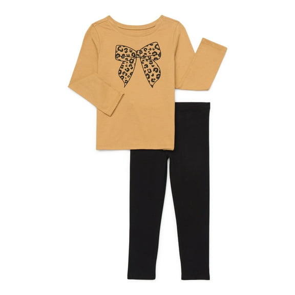 Garanimals Toddler Girl 2-Piece Long Sleeve Tee and Legging Outfit Set, Sizes 18M-5T