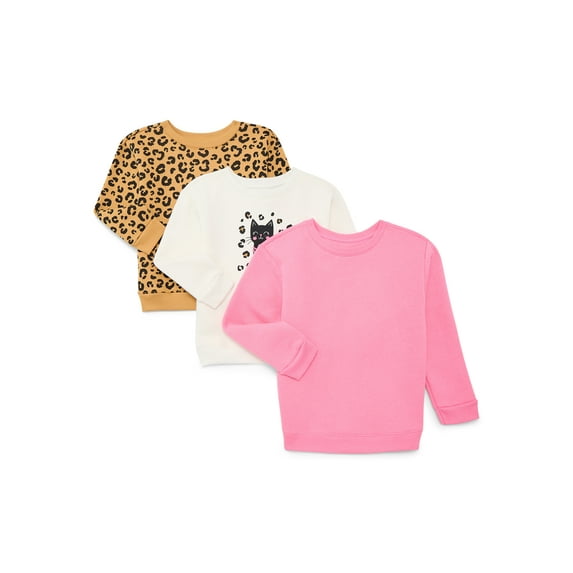 Garanimals Toddler Girl 3-Pack Assorted Fleece Sweatshirts, Sizes 2T-5T