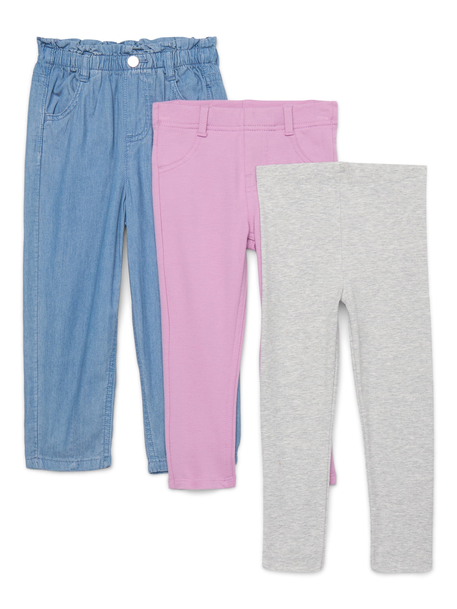 Garanimals Toddler Girl 3-Pack Fashion Pants, Sizes 18M-5T