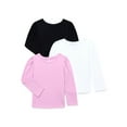 thumbnail image 1 of Garanimals Toddler Girl 3-Pack Puff Long Sleeve Solid Tees, Sizes 18M-5T, 1 of 3