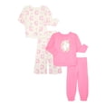 thumbnail image 1 of Garanimals Toddler Girls Fleece Sweatshirt and Pants Outfit Set, 4-Piece, Sizes 2T-5T, 1 of 5