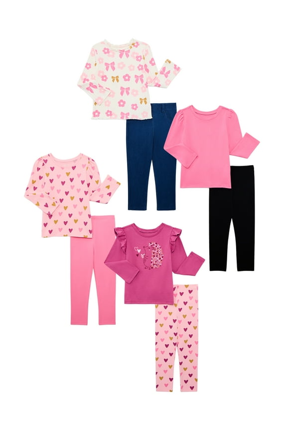 Toddler Girl 8-Piece Mix and Match Outfit Kid-Pack, Sizes 18M-5T