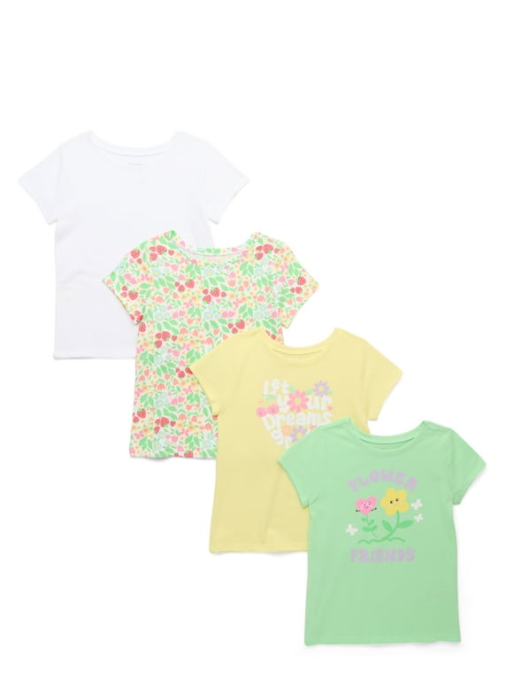 Garanimals Toddler Girls Assorted Short Sleeve Tees, 4-Pack, Sizes 18M-5T