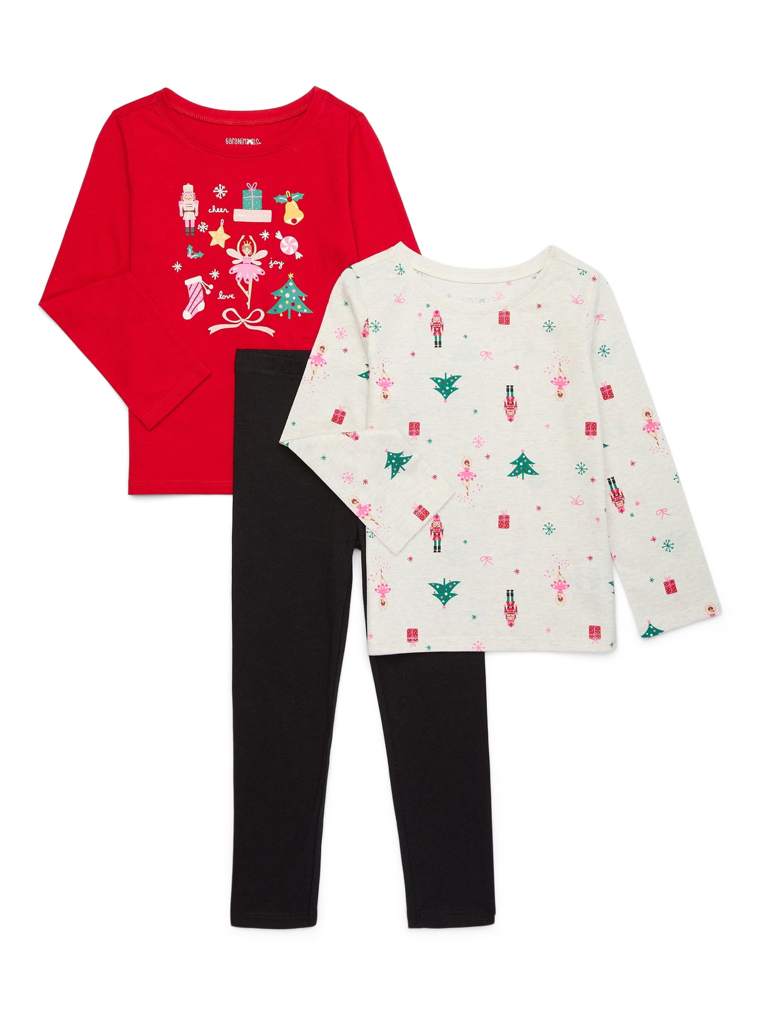 Garanimals Toddler Girl Christmas Holiday Outfit Set, 3-Piece, Sizes Sizes 12M-5T