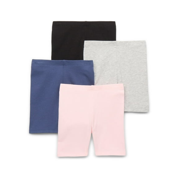 Garanimals Toddler Girl Core Jersey Biker Shorts Multipack, 4-Pack, Sizes 2T-5T