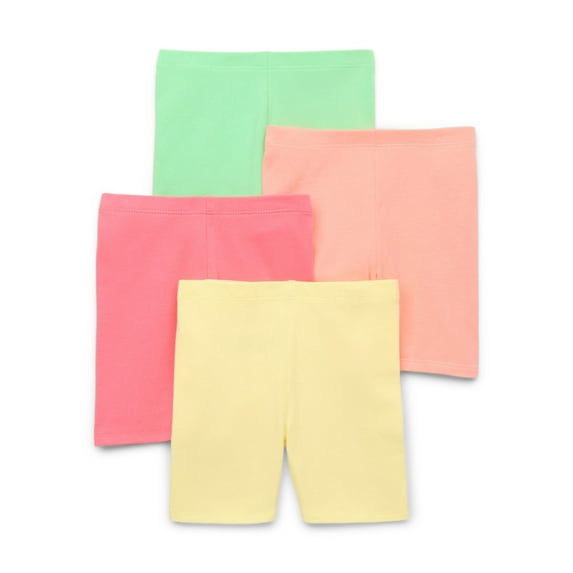 Garanimals Toddler Girl Core Jersey Biker Shorts Multipack, 4-Pack, Sizes 2T-5T