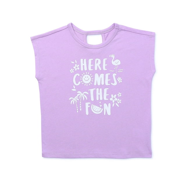 Garanimals Toddler Girl Dolman Short Sleeve Graphic Jersey TShirt