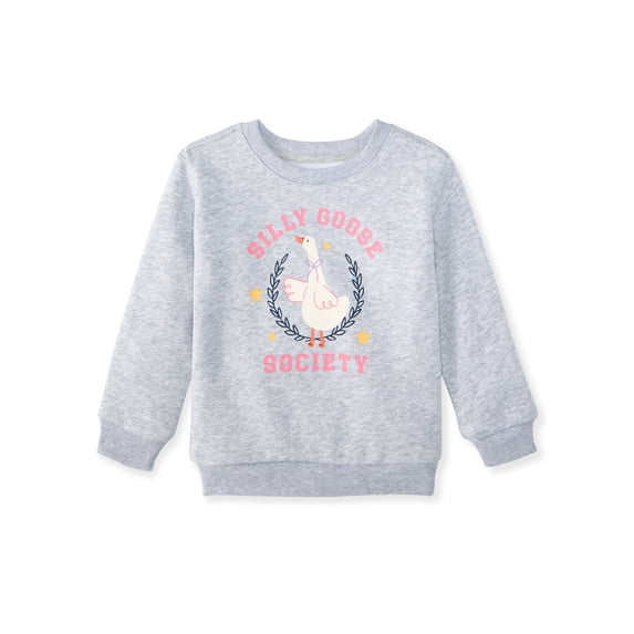Garanimals Baby & Toddler Girl Fleece Crewneck Sweatshirt, Sizes 0-6T