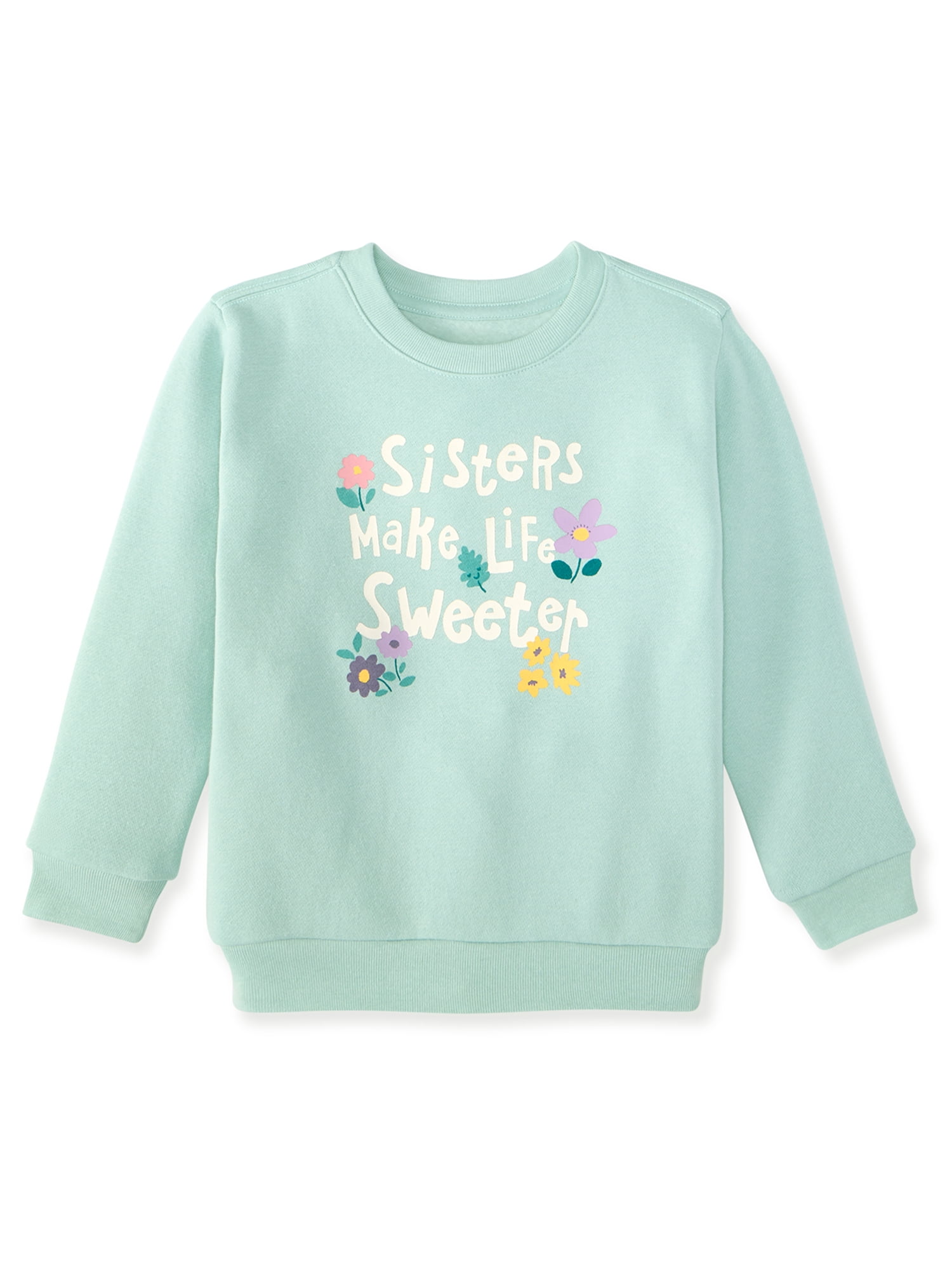 Garanimals Baby & Toddler Girl Fleece Crewneck Sweatshirt, Sizes 0-6T