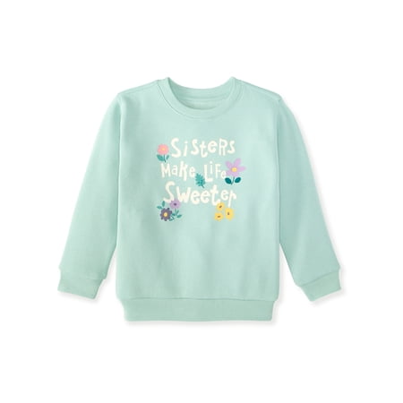 Garanimals Baby & Toddler Girl Fleece Crewneck Sweatshirt, Sizes 0-6T